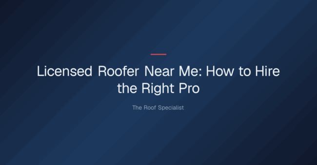 licensed roofer near me — Licensed Roofer Near Me: How to Hire the Right Pro